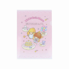 Japan Sanrio A4 Clear Holder - Little Twin Stars : 50th Anniversary Pink Sky Afternoon Tea