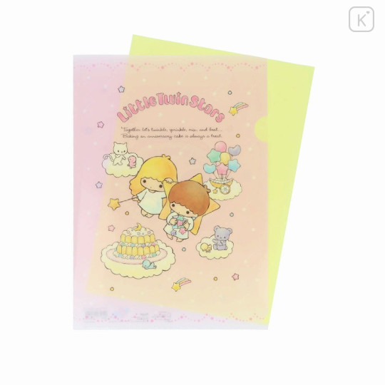 Japan Sanrio A4 Clear Holder - Little Twin Stars : 50th Anniversary Pink Sky Afternoon Tea - 3