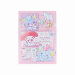 Japan Sanrio A4 Clear Holder - My Melody : 50th Anniversary Writing Letters To Friends Pink