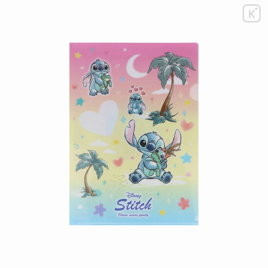 Japan Disney A4 Clear Holder - Scrump & Stitch : Watercolor Hug - 1