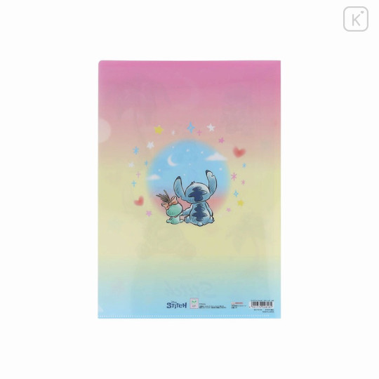 Japan Disney A4 Clear Holder - Scrump & Stitch : Watercolor Hug - 2