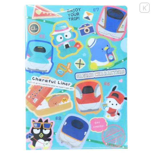 Japan Sanrio × JR East A4 Clear Holder - Charaful Liner Train - 1