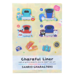 Japan Sanrio × JR East A4 Clear Holder - Charaful Liner Train Light Yellow
