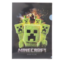 Japan Minecraft the Movie A4 Clear Holder - Creeper Black