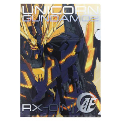 Japan Gundam A4 Clear Holder - Metallic Unicorn Gundam 02 Banshee Norn RX-0[N]