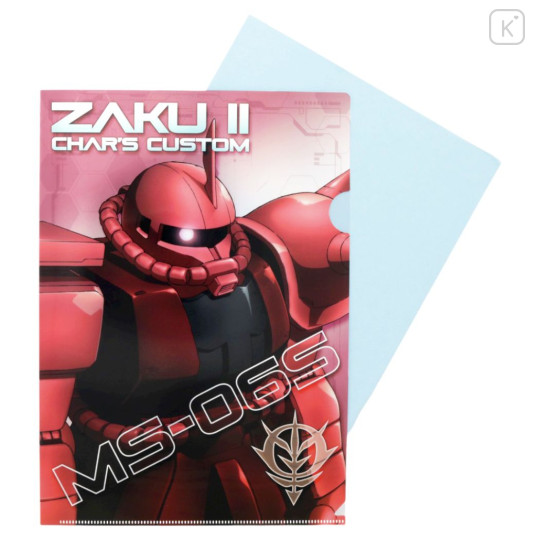 Japan Gundam A4 Clear Holder - Metallic Char's Zaku II MS-06S - 3