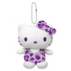 Japan Sanrio Mascot Holder - Hello Kitty : Leopard Purple