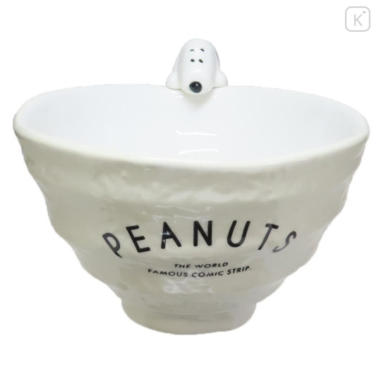 Japan Peanuts Porcelain Rice Bowl with Nokkari Figure - Snoopy : Beige - 1