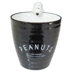 Japan Peanuts Tea Cup with Nokkari Figure - Snoopy : Black