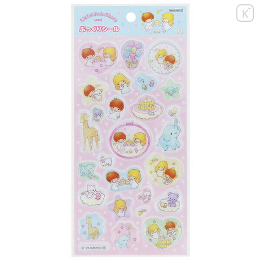 Japan Sanrio Clear Plump 3D Sticker - Little Twin Stars : 50th Anniversary Pink Sky Afternoon Tea - 1