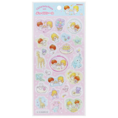 Japan Sanrio Clear Plump 3D Sticker - Little Twin Stars : 50th Anniversary Pink Sky Afternoon Tea
