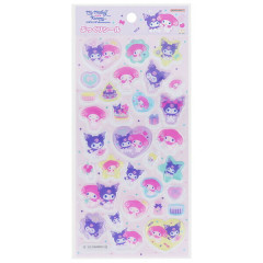 Japan Sanrio Clear Plump 3D Sticker - My Melody 50th & Kuromi 20th Anniversary Party Purple