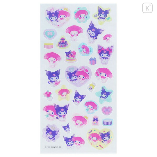 Japan Sanrio Clear Plump 3D Sticker - My Melody 50th & Kuromi 20th Anniversary Party Purple - 2