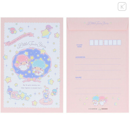 Japan Sanrio Letter Envelope Set - Little Twin Stars : 50th Anniversary Star Night Sky - 3