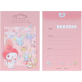 Japan Sanrio Letter Envelope Set - My Melody : 50th Anniversary Writing Letters To Friends Pink - 3