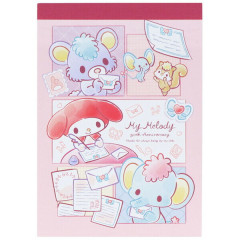Japan Sanrio Mini Notepad - My Melody : 50th Anniversary Writing Letters To Friends Pink