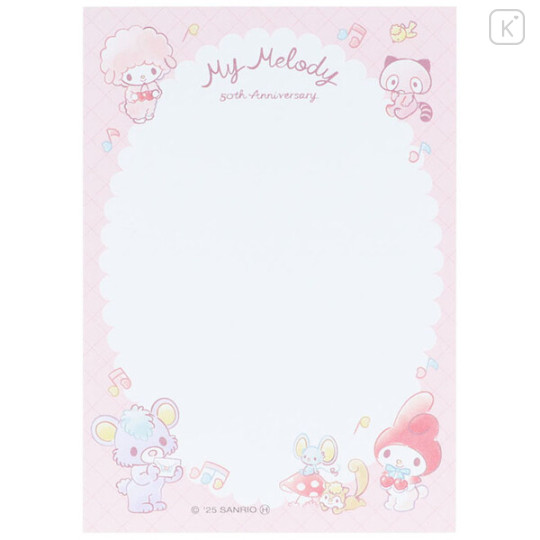 Japan Sanrio Mini Notepad - My Melody : 50th Anniversary Writing Letters To Friends Pink - 2