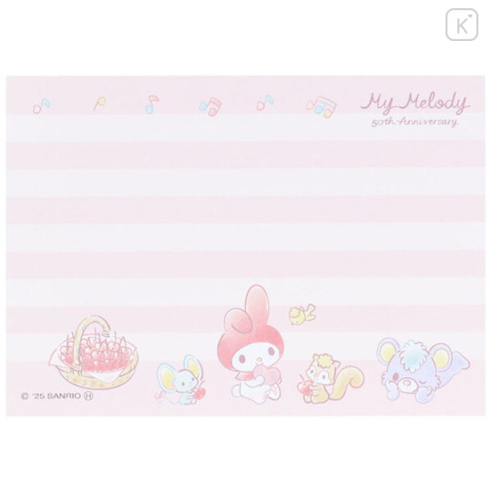 Japan Sanrio Mini Notepad - My Melody : 50th Anniversary Writing Letters To Friends Pink - 3