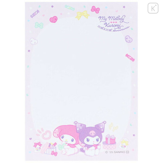 Japan Sanrio Mini Notepad - My Melody 50th & Kuromi 20th Anniversary Party Purple - 2