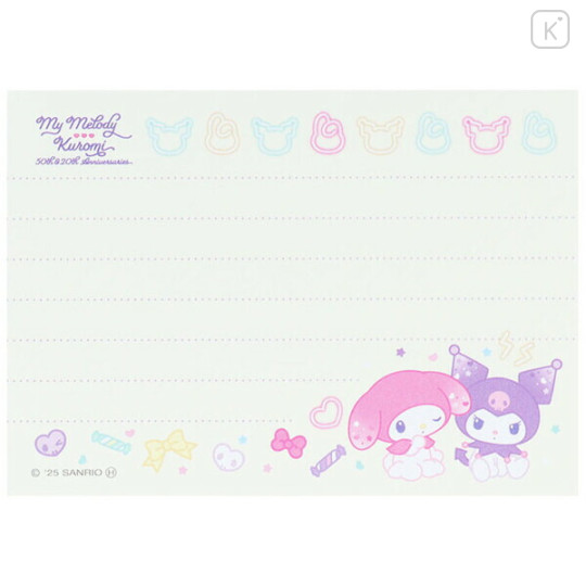 Japan Sanrio Mini Notepad - My Melody 50th & Kuromi 20th Anniversary Party Purple - 3