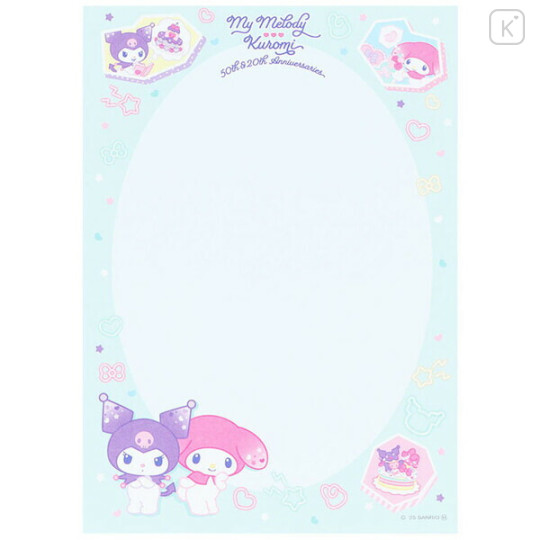 Japan Sanrio A6 Notepad - My Melody 50th & Kuromi 20th Anniversary Party - 2