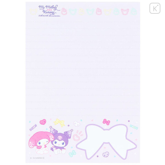 Japan Sanrio A6 Notepad - My Melody 50th & Kuromi 20th Anniversary Party - 3