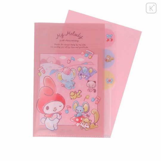 Japan Sanrio 5 Pockets A4 Index Holder - My Melody : 50th Anniversary Friends Pink - 3