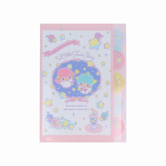 Japan Sanrio 5 Pockets A4 Index Holder - Little Twin Stars : 50th Anniversary White Pink