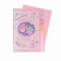 Japan Sanrio 5 Pockets A4 Index Holder - Little Twin Stars : 50th Anniversary White Pink - 3