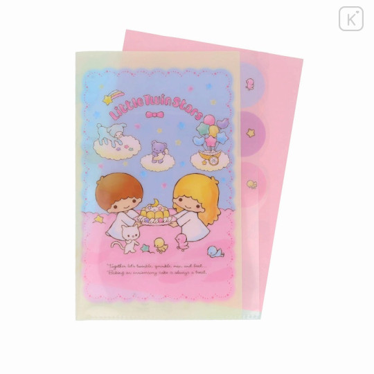 Japan Sanrio 5 Pockets A4 Index Holder - Little Twin Stars : 50th Anniversary Sky Afternoon Tea - 3