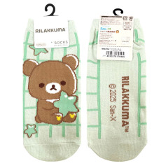 Japan San-X Socks - Chairoikoguma : Gingham Star