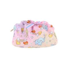 Japan Sanrio Frill Cosmetic Pouch - Little Twin Stars : 50th Anniversary Pink Sky