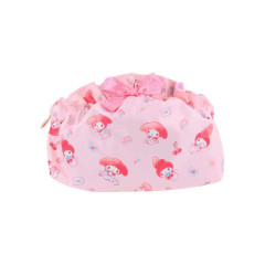 Japan Sanrio Frill Cosmetic Pouch - My Melody : 50th Anniversary Writing Letters To Friends Pink
