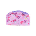 Japan Sanrio Frill Cosmetic Pouch - My Melody 50th & Kuromi 20th Anniversary Party Purple - 2