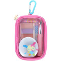 Japan Sanrio Clear Multi Case With Carabiner - Usahana : Grid Wink - 4