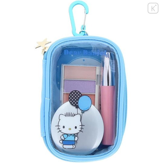 Japan Sanrio Clear Multi Case With Carabiner - Dear Daniel : Balloon Blue - 3