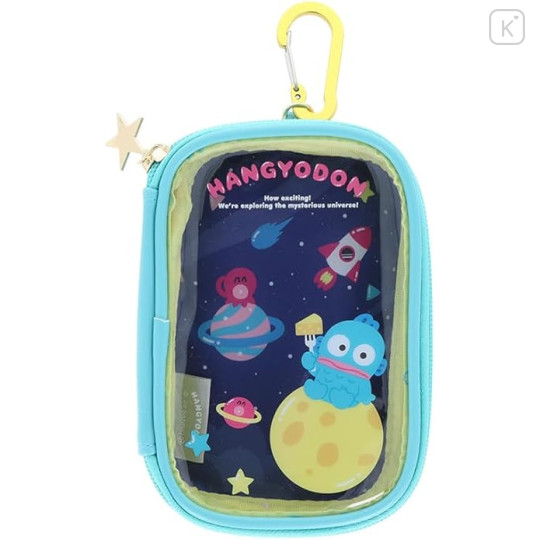 Japan Sanrio Clear Multi Case With Carabiner - Hangyodon : Space - 1