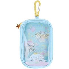 Japan Sanrio Clear Multi Case With Carabiner - Cinnamoroll : Party Blue