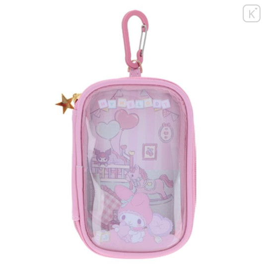 Japan Sanrio Clear Multi Case With Carabiner - My Melody : Home Sweet Home Pink - 1