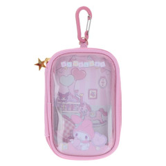 Japan Sanrio Clear Multi Case With Carabiner - My Melody : Home Sweet Home Pink