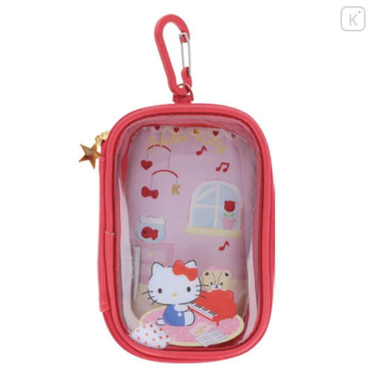 Japan Sanrio Clear Multi Case With Carabiner - Hello Kitty & Tiny Chum : Home Sweet Home - 1