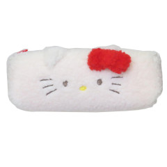 Japan Sanrio Fluffy Plush Pen Case - Hello Kitty : Face