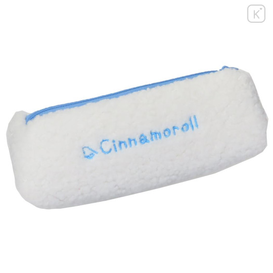Japan Sanrio Fluffy Plush Pen Case - Cinnamoroll : Face - 2