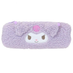 Japan Sanrio Fluffy Plush Pen Case - Kuromi : Face