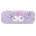 Japan Sanrio Fluffy Plush Pen Case - Kuromi : Face - 1