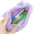 Japan Sanrio Fluffy Plush Pen Case - Kuromi : Face - 3