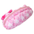 Japan Sanrio Fluffy Plush Pen Case - Hello Kitty : Face Cherry Blossom Sakura - 2