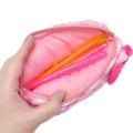 Japan Sanrio Fluffy Plush Pen Case - Hello Kitty : Face Cherry Blossom Sakura - 3