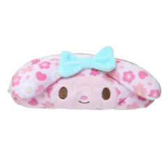 Japan Sanrio Fluffy Plush Pen Case - My Melody : Face Cherry Blossom Sakura