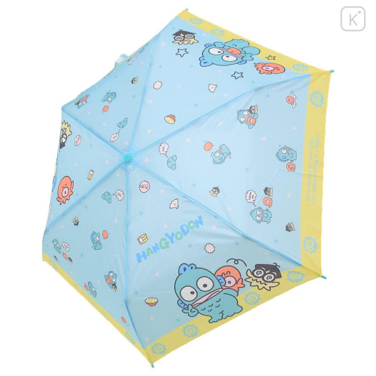 Japan Sanrio Folding Umbrella - Hangyodon : Friends Blue Yellow - 2